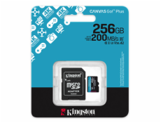Kingston 256 GB CanvasGo! Karta microSD Plus 200 MB/s A2 U3 V30 + adaptér