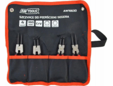 AWTools kleště na pojistné kroužky 160mm 4 kusy, pouzdro (AW16630)