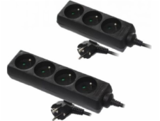 AWTools Domácí prodlužovací kabel černý 3 zásuvky 5,0 m s uzemněním (AW24672)