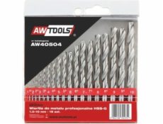 AWTools HSS válcová vrtačka 1,5 2 7 4,5 4 5,5 5 1 3 2,5 3,5 6 10 6,5 7,5 8 8,5 9 Sada 9,5 mm (AW41203)