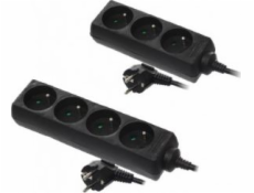 AWTools Domácí prodlužovací kabel černý bez uzemnění 4 zásuvky 5,0 m (AW24657)