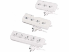 AWTools domácí prodlužovací kabel bílý 3 zásuvky 1,5m s uzemněním (AW24620)