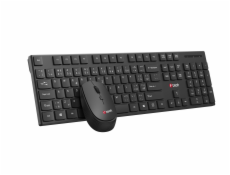 C-TECH klávesnice s myší WLKMC-03, Bezdrátový set 2.4GHz, CZ, Černá