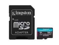 KINGSTON microSDXC Canvas Go Plus 64GB + Adapter