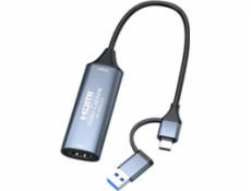 PremiumCord HDMI capture/grabber pro záznam Video/Audio signálu do počítače s konektorem USB3.0 a USB-C