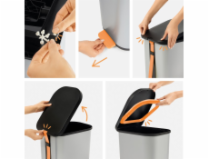 ROTHO Ribo Graphite - odpadkový koš s pedálem – 35l