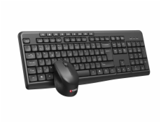 C-TECH klávesnice s myší WLKMC-04, Bezdrátový set 2.4GHz, CZ, Černá