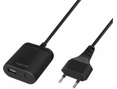 LogiLink USB nabíječka Logilink PA0256 černá 1XUSB + 1XUSB-C/5VDC/2,4A PA0256