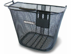 Přední košík Basil BASIL BREMEN KF, ocel, černý + montážní deska košíku BASIL KLICKFIX ADAPTER, odnímatelný montážní systém na řídítka (bez držáku) (NOVINKA)