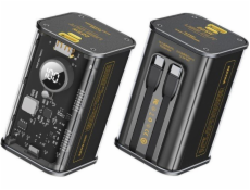 Powerbanka Wekome Powerbanka 20000 mAh Super rychlé nabíjení s vestavěným kabelem USB-C PD 20W & Lightning + USB-A QC3.0 22,5W černá