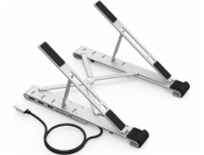 Choetech Choetech multifunkční stojan na notebook PD/USB-C HDMI(4K/30Hz)/2xUSB-A/1xUSB-C/1xSD/1xTF černý (HUB-M43)