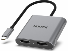 USB adaptér Unitek V1404A USB-C - HDMI x2 stříbrný (V1404A)