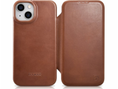iCarer iCarer CE Oil Wax Premium Leather Folio Case iPhone 14 Plus Kožené pouzdro s magnetickým Flip MagSafe Brown (AKI14220707-BN)