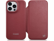 iCarer iCarer CE Premium Leather Folio Case iPhone 14 Pro Max kožené pouzdro s magnetickým Flip MagSafe Red (WMI14220716-RD)