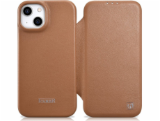 iCarer iCarer CE prémiové kožené pouzdro Folio kožené pouzdro iPhone 14 s magnetickým vyklápěcím MagSafe hnědým (WMI14220713-BN)