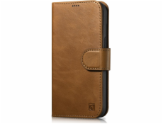 iCarer iCarer iCarer Oil Wax Wallet Case 2v1 iPhone 14 Kožené pouzdro s flip Anti-RFID hnědé (WMI14220721-TN)