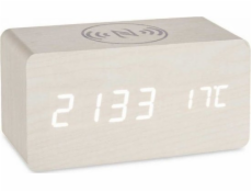 Dárkový dekor Digitální stolní hodinky Bílé PVC Dřevo MDF (15 x 7,5 x 7 cm)