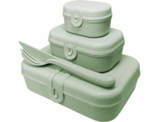 Koziol Sada 3 obědových boxů s příbory Pascal ready organic grey 3168668