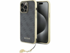 Guess Guess GUHCP15XGF4GGR iPhone 15 Pro Max 6.7 šedý/šedý pevný obal 4G Charms Collection