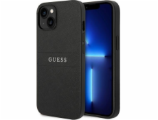 Proužky s kovovým logem Guess Guess Saffiano – pouzdro na iPhone 14 Plus (černé)