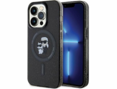 Karl Lagerfeld Karl Lagerfeld KLHMP15LHGKCNOK iPhone 15 Pro 6.1 černo/černý pevný obal Karl&Choupette Glitter MagSafe