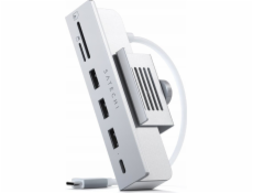 USB HUB Satechi Satechi USB-C Clamp Hub pro 24 iMac - Hub pro iMac M1 2021 24 a 27 Studio Display 2022 USB-C (USB-C, 3x USB-A, čtečka karet micro/SD) (stříbrná)
