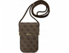 Logo Guess Guess 4G Metal Script – taška na telefon přes tělo (hnědá)