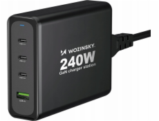 Wozinsky nabíječka Wozinsky WGCSB 240W GaN nástěnná nabíječka USB-A / 3 x USB-C - černá