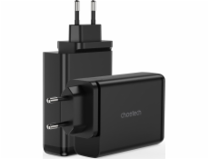 Choetech Charger Choetech GaN Charger 140W 4 porty (2x USB C, 2x USB) Černá (PD6005)