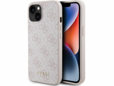Guess Guess GUHCP15SG4GFPI iPhone 15 6.1 růžové/růžové pevné pouzdro 4G kovové zlaté logo