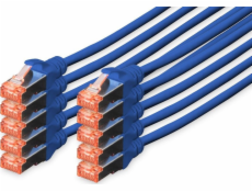 Digitus DIGITUS Professional - Patch-Cabel - RJ- 45 (M) až RJ- 45 (M) - 5,0 m - SFTP, PiMF - CAT 6e - IEEE 802.3 - bezhalogenový, tvarovaný, bez Haken - modrý (balení po 10) (DK- 1644- 010-)
