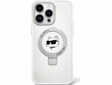 Karl Lagerfeld Karl Lagerfeld KLHMP15XHMRSCHH iPhone 15 Pro Max 6.7 bílé/bílé pevné pouzdro Ring Stand Choupette Head MagSafe