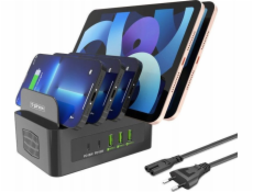 Nabíječka T-Phox LAD SIEC T-PHOX POWERHUB DUAL PORT 100W 2xUSB-C/3xUSB DOKOVACÍ STANICE ČERNÁ