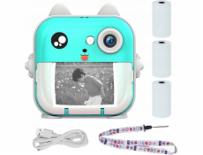 ExtraLink tiskárna etiket EXTRALINK EPP-004 PŘENOSNÁ MINI TISKÁRNA MODRÁ S FOTOAPARÁTEM, LCD DISPLEJEM