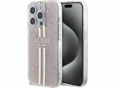 Guess Guess GUHCP15LH4PSEGP iPhone 15 Pro 6.1 růžový/růžový pevný obal IML 4G Gold Stripe