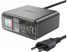 Nabíjecí stanice Acefast PD 218W GaN se 4 porty 3x USB-C + USB-A šedá Nabíjecí stanice PD 218W GaN se 4 porty 3x USB-C + USB-A šedá