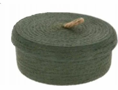 Koopman Dekorativní koš s víkem na skladování Zelený 26 cm