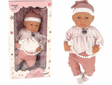 LeanToys Baby Doll 46 cm Růžová deka na dudlík Peří