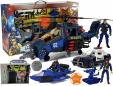 Lean Sport Police Set Helicopter Car Police Boat Sound Weapon