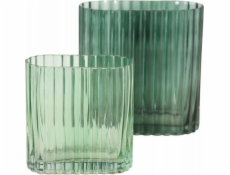Skleněná váza Boltze Tulipa, zelené sklo, 2 ks. Skleněná váza Boltze Tulipa, zelené sklo, 2 ks.