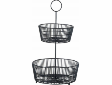 Boltze Dekorativní talíř černý GEA, dvě úrovně, výška 44 cm
