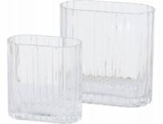 Skleněná váza Boltze TULIPA, podlouhlá, čiré sklo, 2 kusy