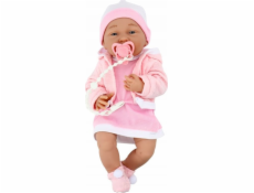 LeanToys Baby Doll s dudlíkem Šaty Čepice Růžová přikrývka Příslušenství 35 cm