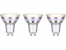 Paulmann LED světelný zdroj 3x GU10 ECO LINE 2,5W 450lm 3000K 230V stříbrná / sklo