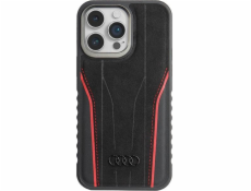 Audi Audi Originální kožený MagSafe iPhone 15 Pro 6.1 černo-červený pevný obal AU-TPUPCMIP15P-R8/D3-RD