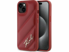 Karl Lagerfeld Karl Lagerfeld KLHCP15SPQDSMGR iPhone 15 / 14 / 13 6.1 červený/červený pevný obal Diagonal Quilted Script