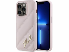 Karl Lagerfeld Karl Lagerfeld KLHCP14XPQDSMGP iPhone 14 Pro Max 6,7 růžové/růžové pevné pouzdro Diagonal Quilted Script
