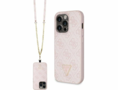 Guess Guess GUHCP15LP4TDSCPP iPhone 15 Pro 6.1 růžové/růžové pevné pouzdro Crossbody 4G kovové logo