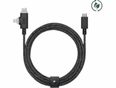 Native Union USB-C – USB-C + Lightning kabel 2,4 m černý (BELT-PROCCL-COS-NP)