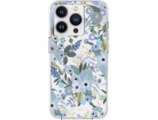 Průhledný papír na pušku – obal na iPhone 14 Pro (Garden Party Blue)